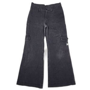 Buggirl RARE Y2K Rave 90s Cargo Wide Leg Black Jeans Size M